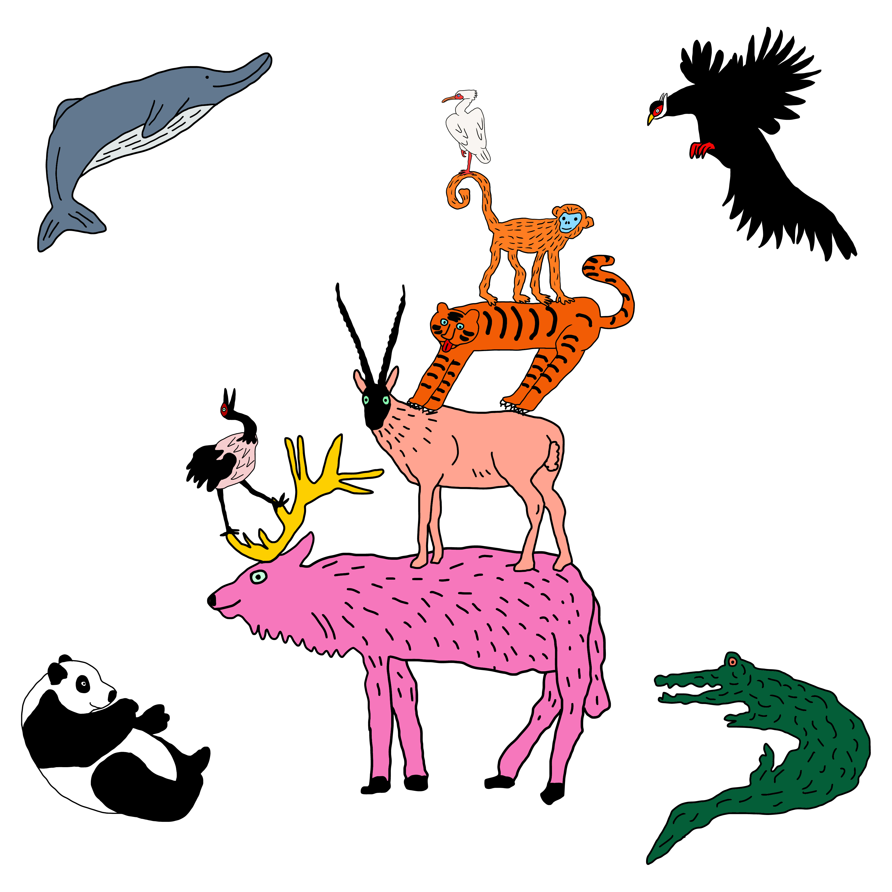 濒临灭绝的动物卡通图片