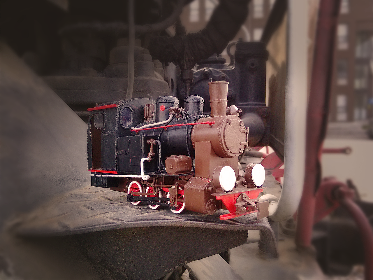 手工纸模—火车头