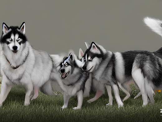 #AI创作实验室#宠物狗 哈士奇 草地