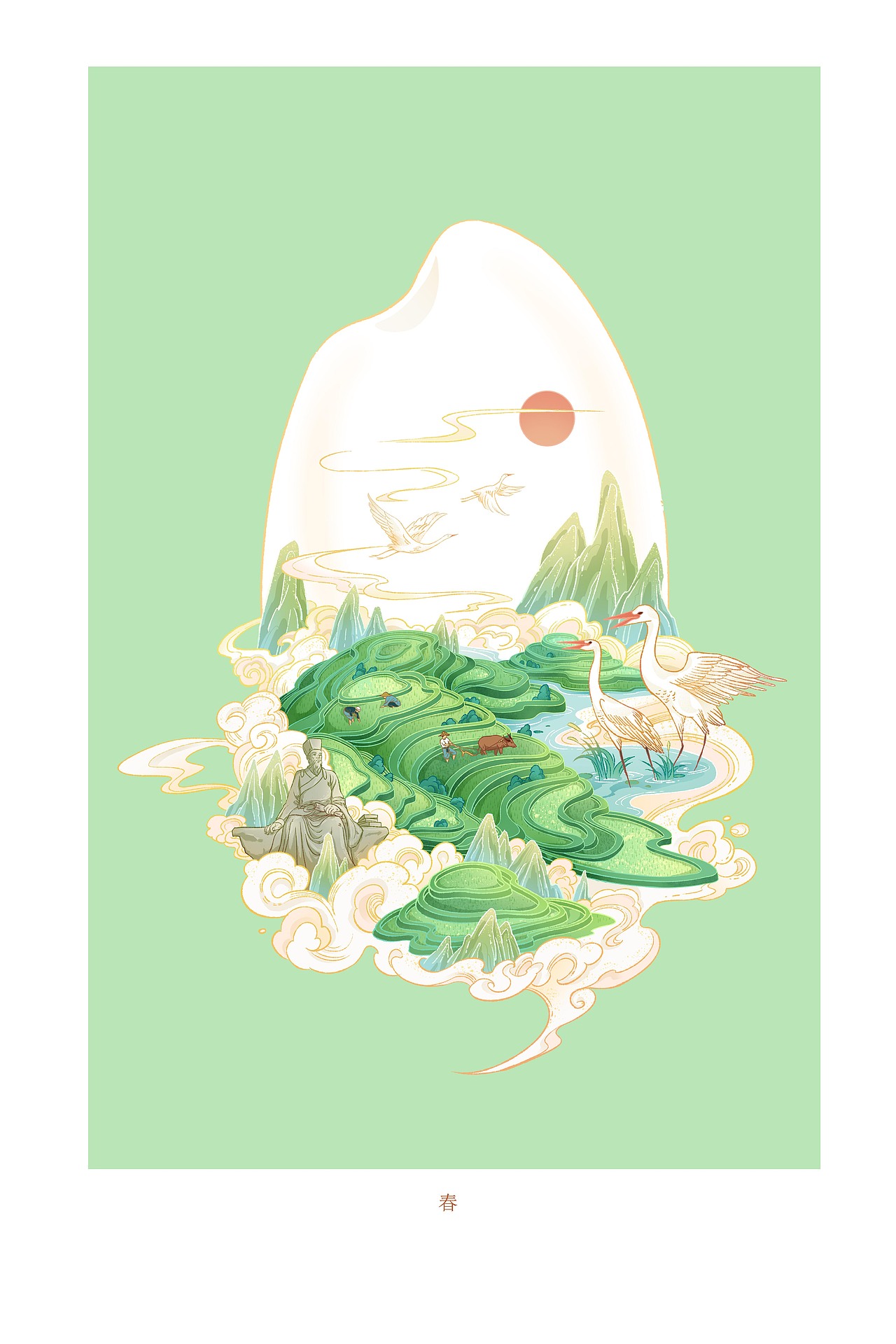 崇义梯田插画项目