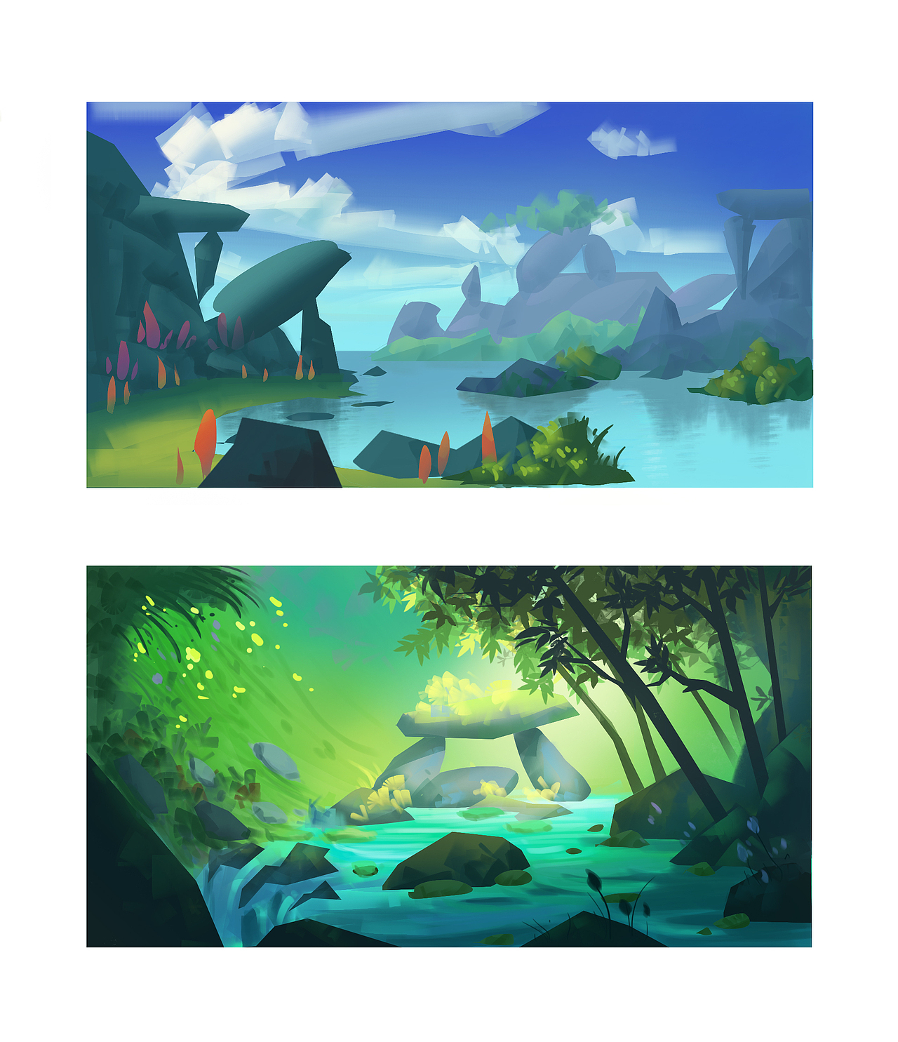 场景小色块练习（图ZMjYyMDQ3MjE2） - 概念设定 - 站酷设计师煮咖喱原创素材 - 站酷ZCOOL