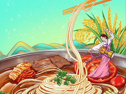 冷面 原创包装插画设计