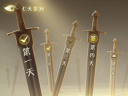 剑网游戏ui  七天签到界面练习