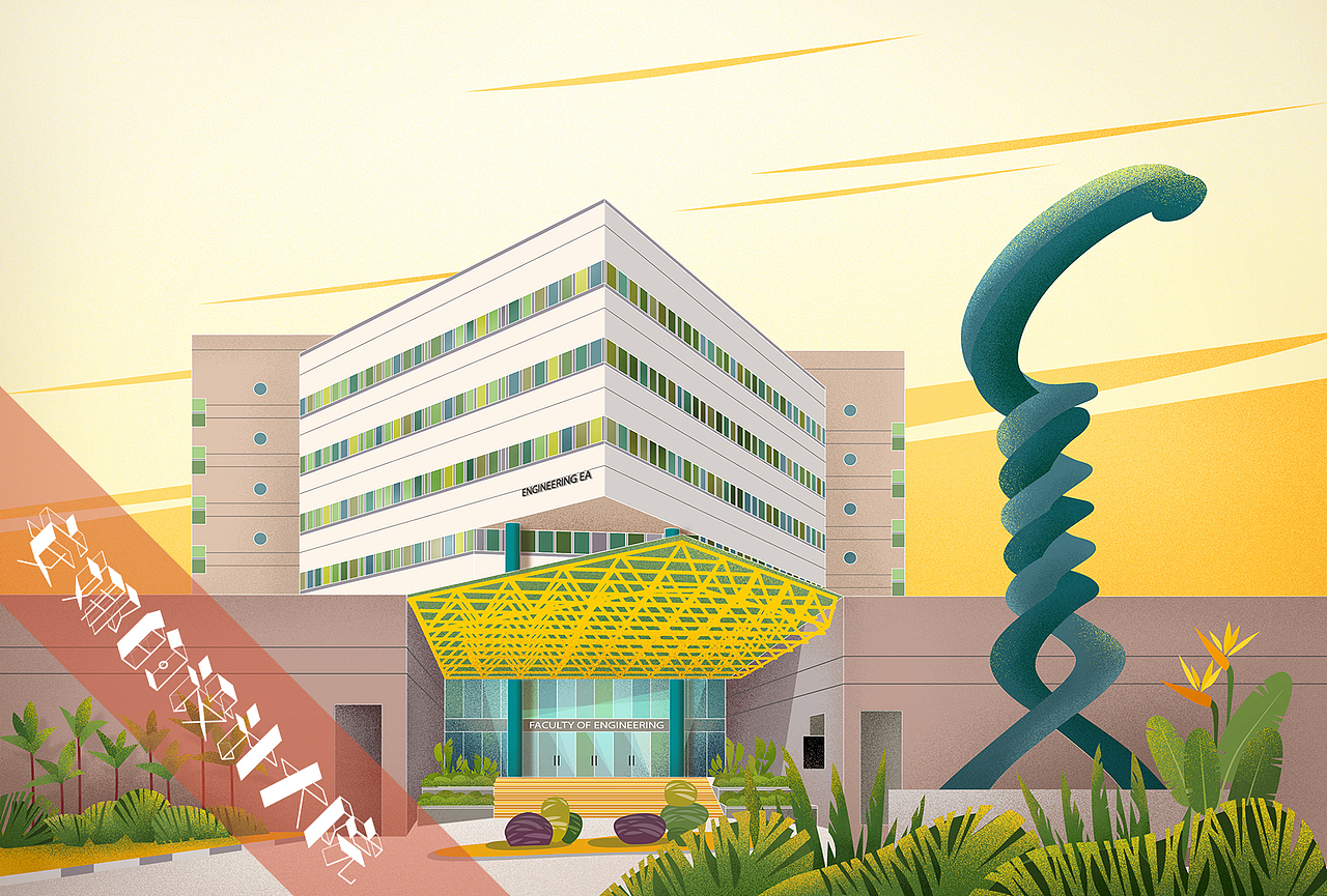 新加坡国立大学建筑插画+周边纪念品 1/3