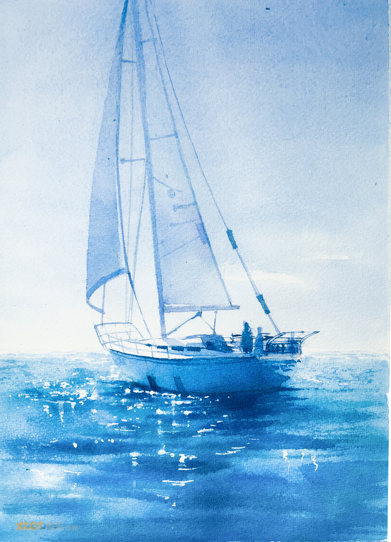 水彩画作 —帆船（图ZMTk1MzE2MDA4） - 艺术插画 - 站酷设计师明天教室原创素材 - 站酷ZCOOL