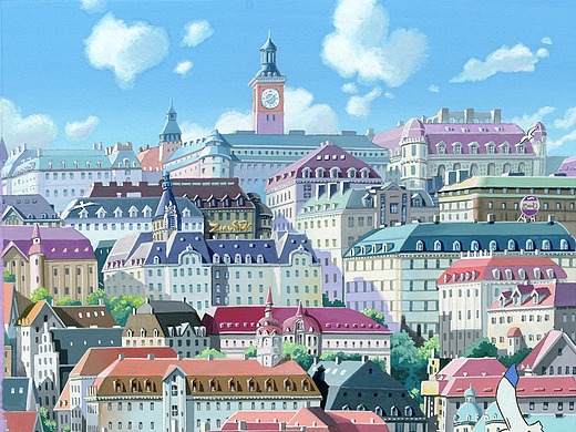 不透明水彩 |《魔女宅急便》场景