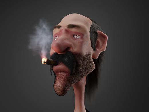 blender练习 雪茄老头