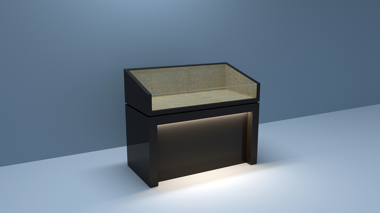 博物馆坡面柜效果图