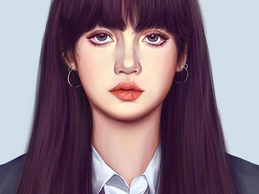 今天画的是 人间芭比lisa