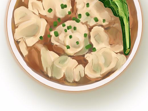 东北饺子面馆实物手绘展示菜单