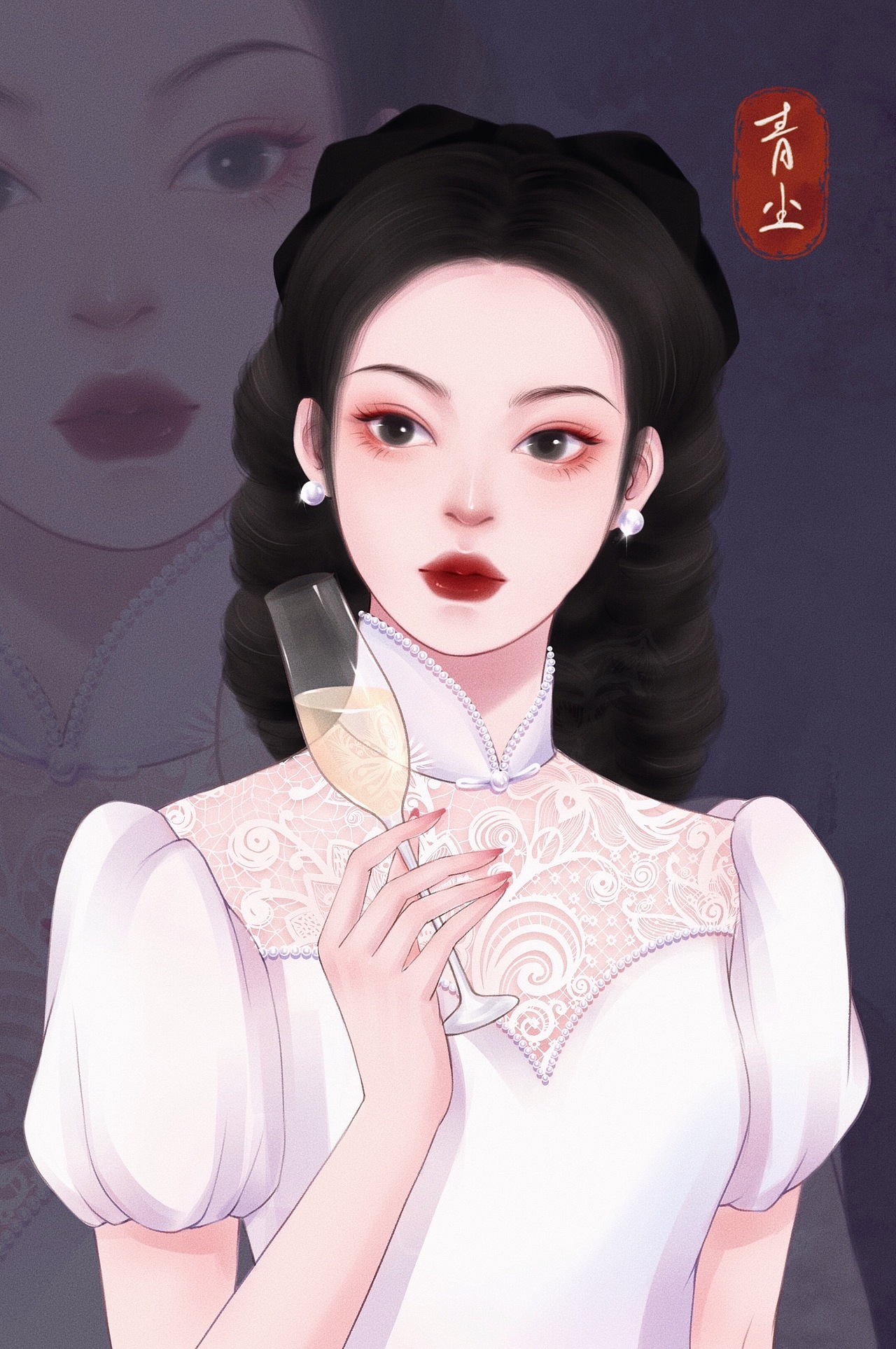 旗袍女子系列（图ZMjU5NTk1OTI4） - 商业插画 - 站酷设计师青尘手绘原创素材 - 站酷ZCOOL