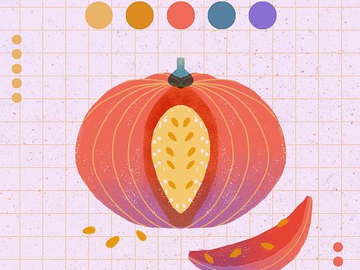 蔬菜丝网印插画