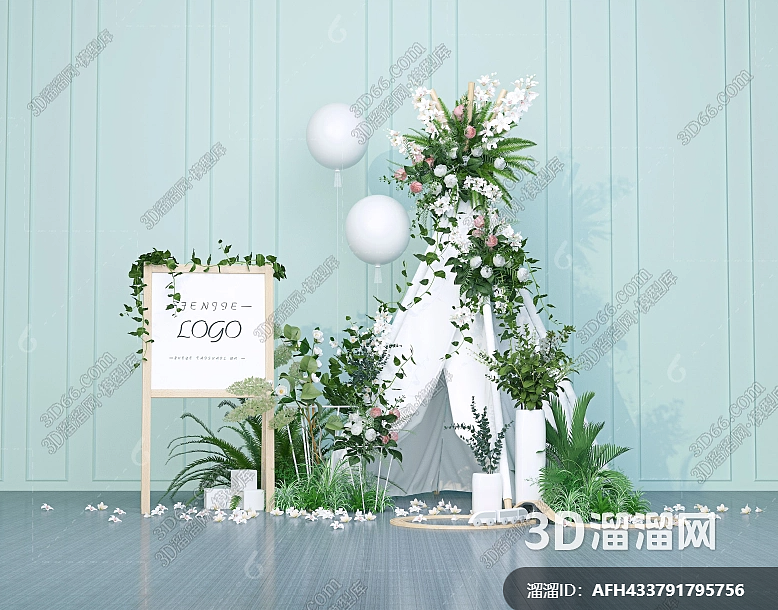 美陈DP打卡点夜市集市新年导视合影区网红婚礼花艺