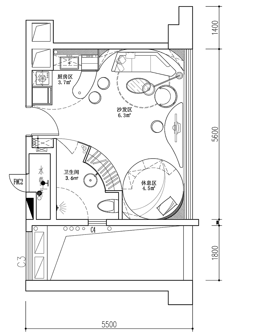 南海星汇云锦个性公寓样板房设计方案--25M²(图ZNjM4NzgyODg=) - 家装设计 - 站酷设计师后屿设计事务所原创素材 - 站酷ZCOOL