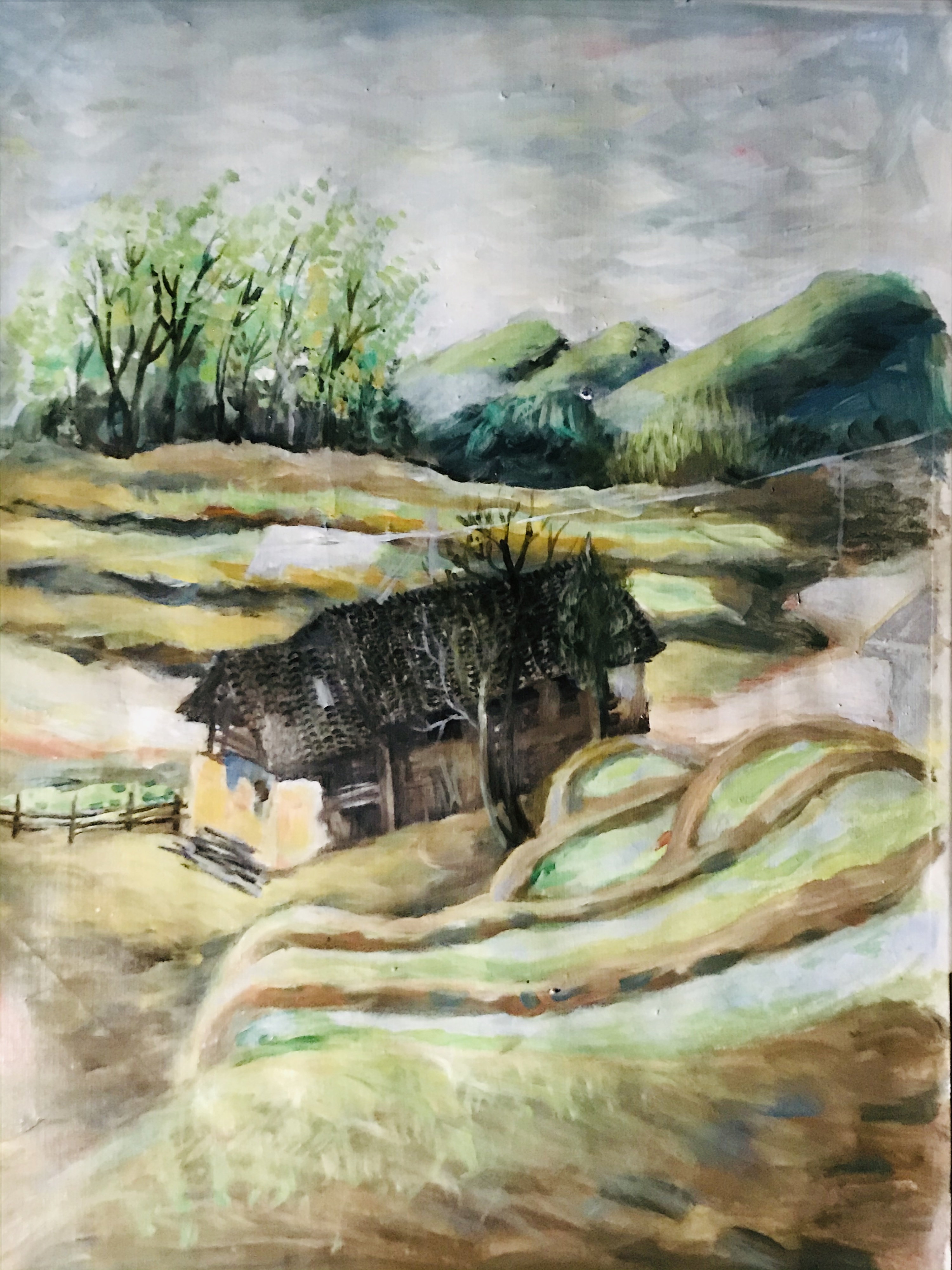 《乡村老屋》|纯艺术|水粉|安韾手绘 - 原创作品 - 站酷 (zcool)