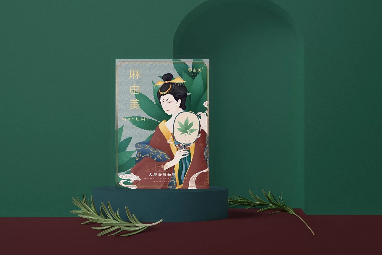 中国风面膜插画设计（图ZMjE3NTg0MTI0） - 包装 - 站酷设计师九三小生原创素材 - 站酷ZCOOL