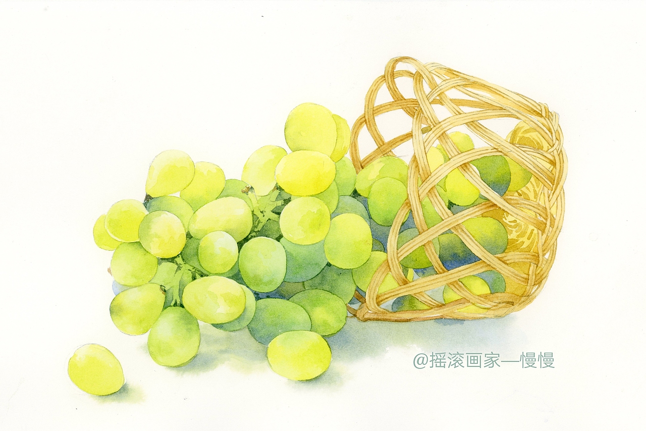 水彩葡萄温暖的味道