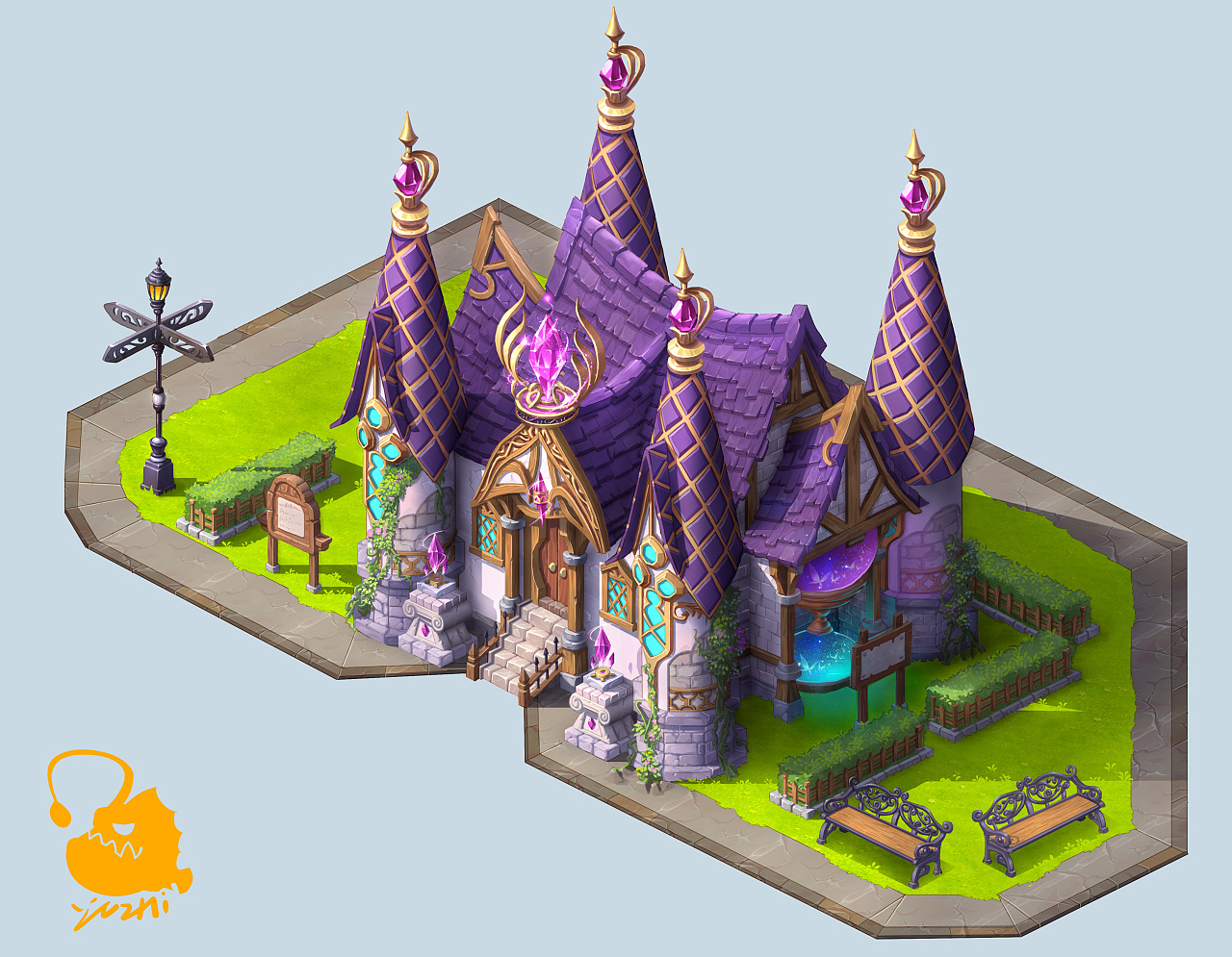 单体建筑,魔法商店|插画|游戏原画|御纸 - 原创作品 - 站酷 (zcool)