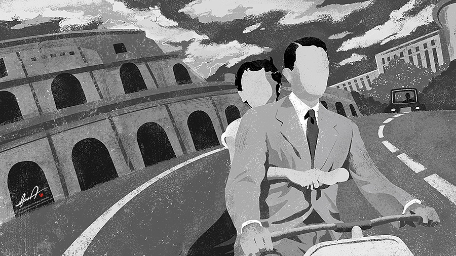 《罗马假日》|插画|商业插画|瓜里瓜里瓜里_原创作品-站酷zcool