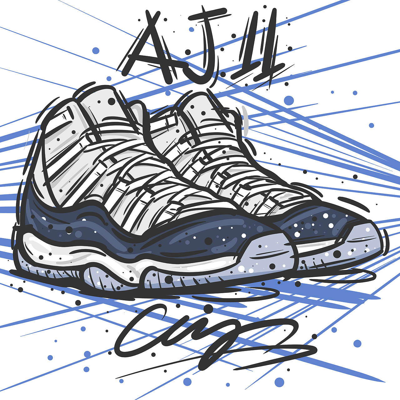 每个男孩的球鞋梦#乔老爷的球鞋系列手绘