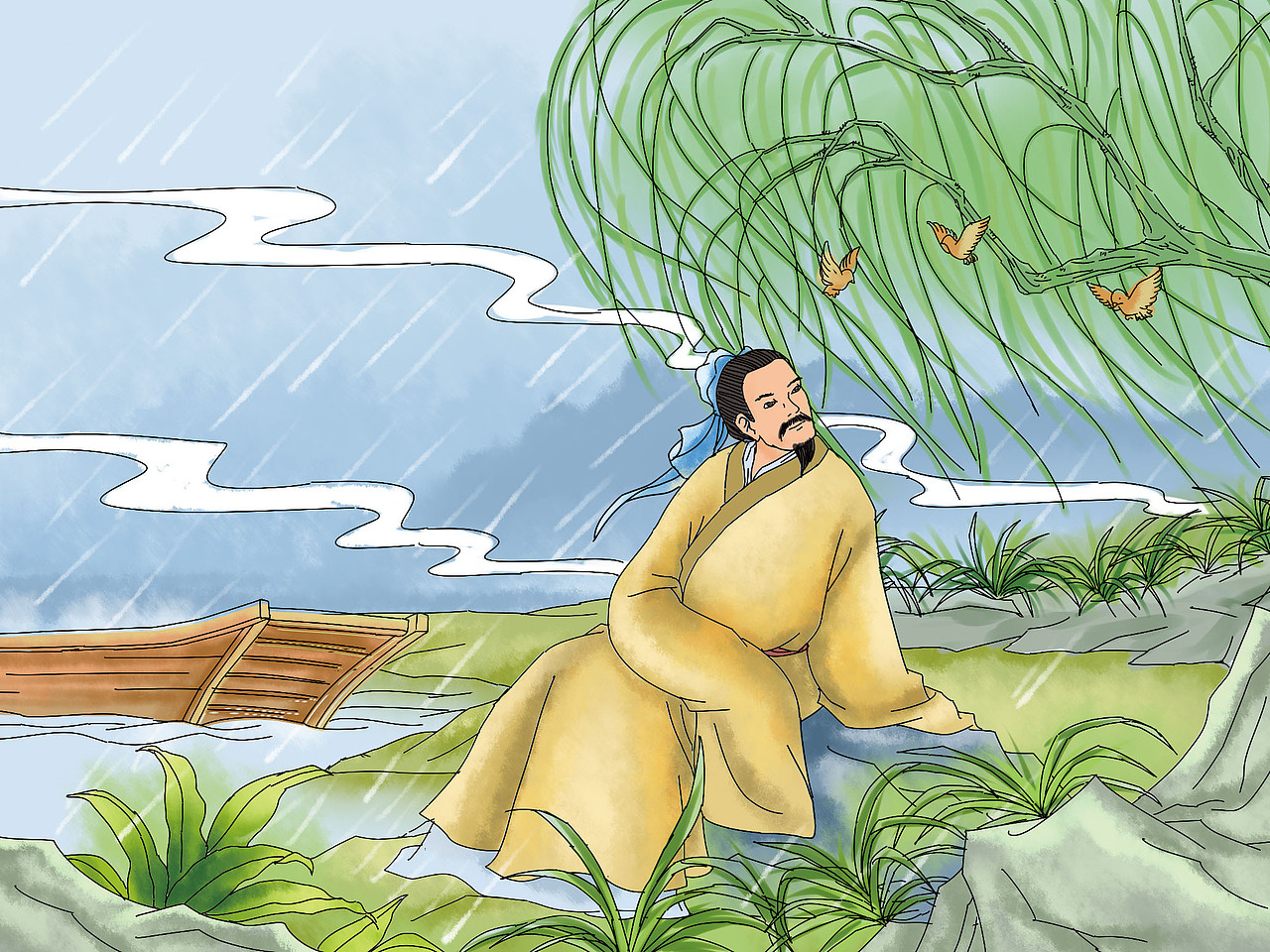 古诗插画（图ZNzY4MjMyMjA=） - 商业插画 - 站酷设计师Koey位移原创素材 - 站酷ZCOOL