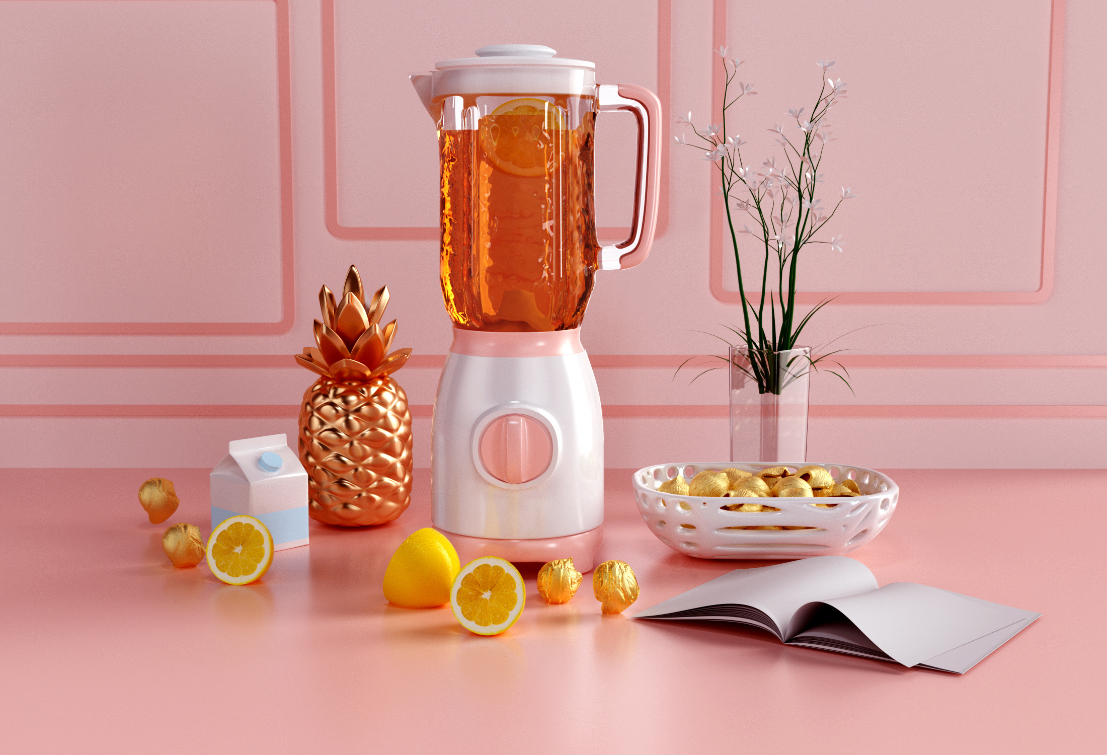 c4d榨汁机模型展示|工业/产品|生活用品|爱上番茄 - 原创作品 - 站酷