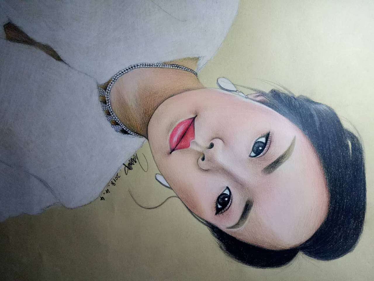 彩铅画我家姐姐