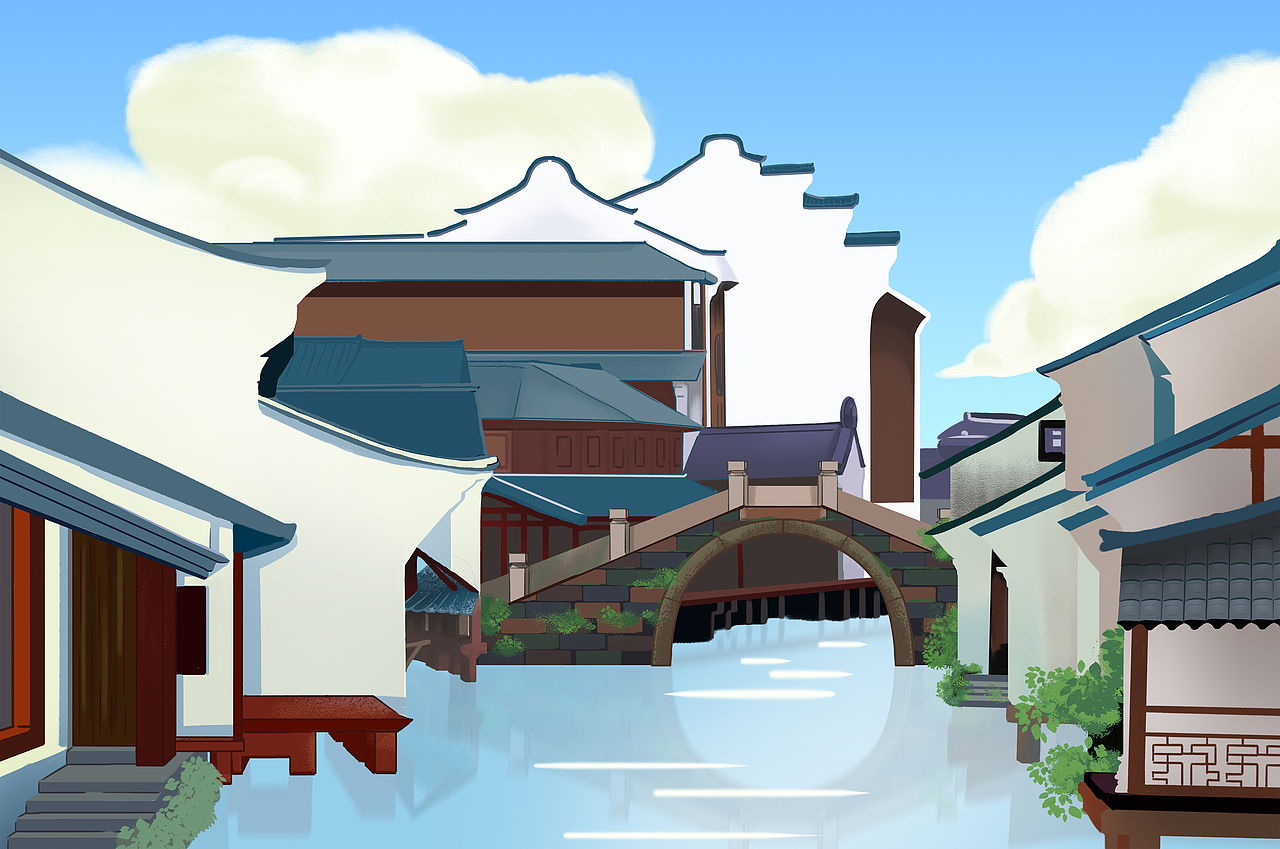 Xsuyu·乌镇场景插画（图ZMTc0NTU3NDA4） - 创作习作 - 站酷设计师Xsuyu原创素材 - 站酷ZCOOL