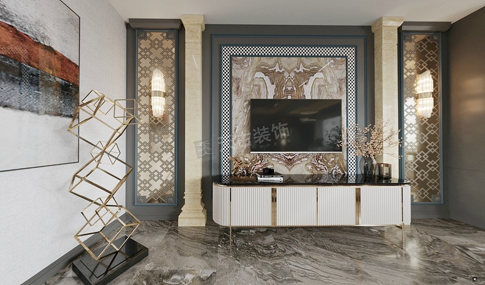 恒大御龙天峰装修,现代简约风格设计效果图,大平层装修