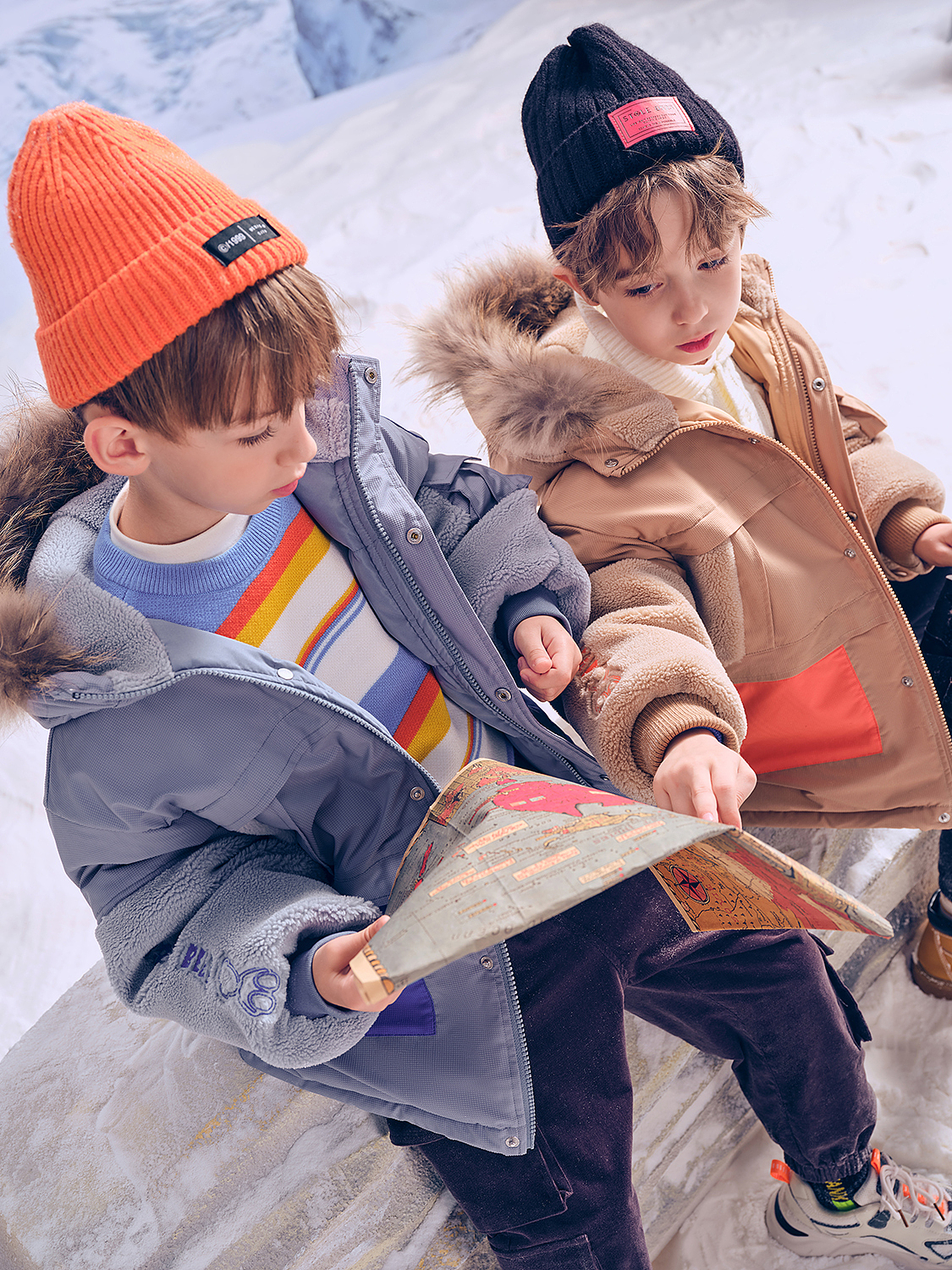 太平鸟童装MiniPeace21FW雪景棚内置景拍摄