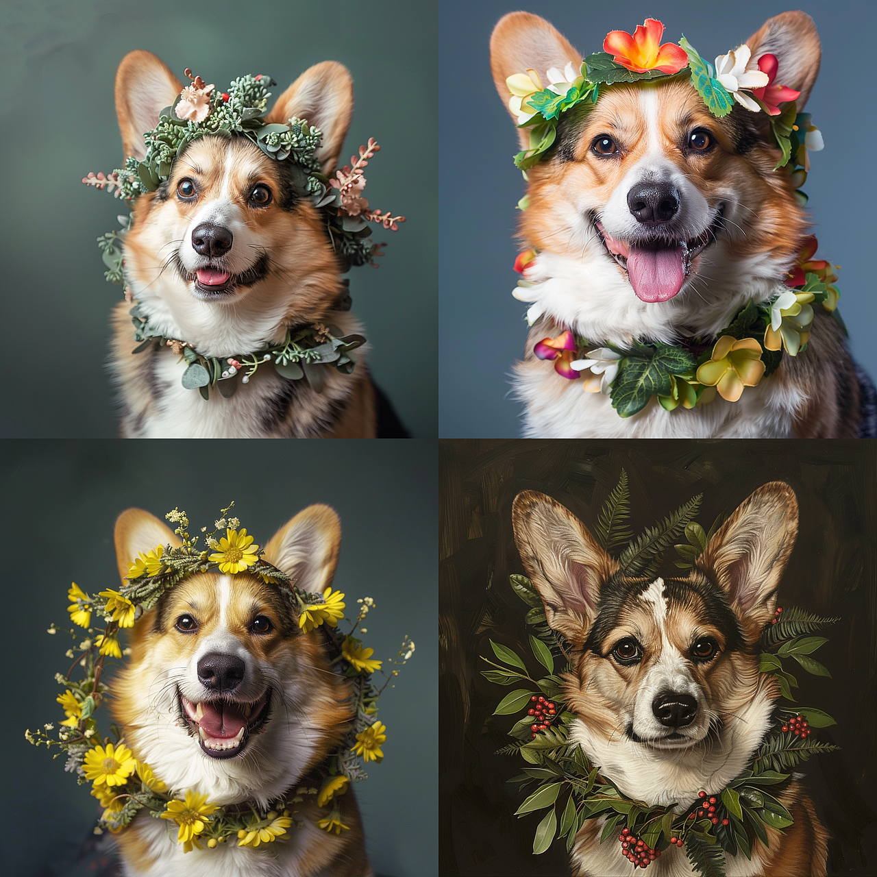 midjourney+柯基天使实验图