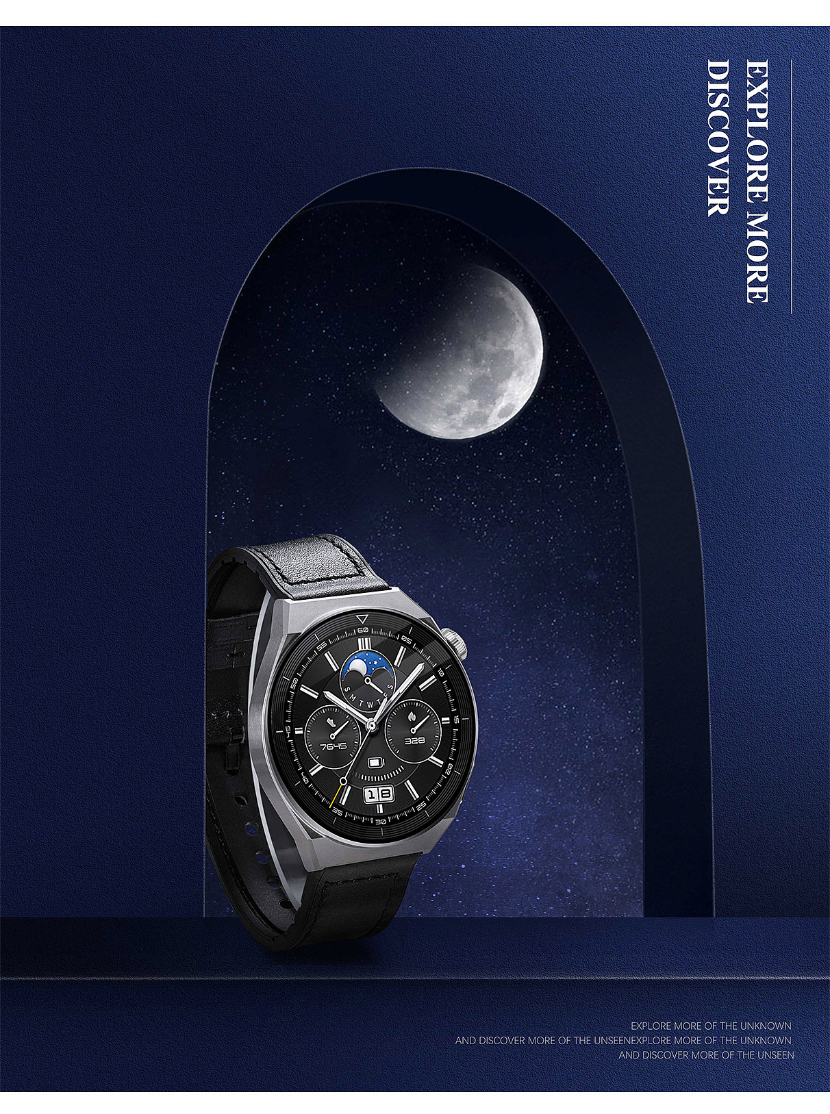 华为WATCH GT 3 Pro钛金属表带/腕表/手表摄影