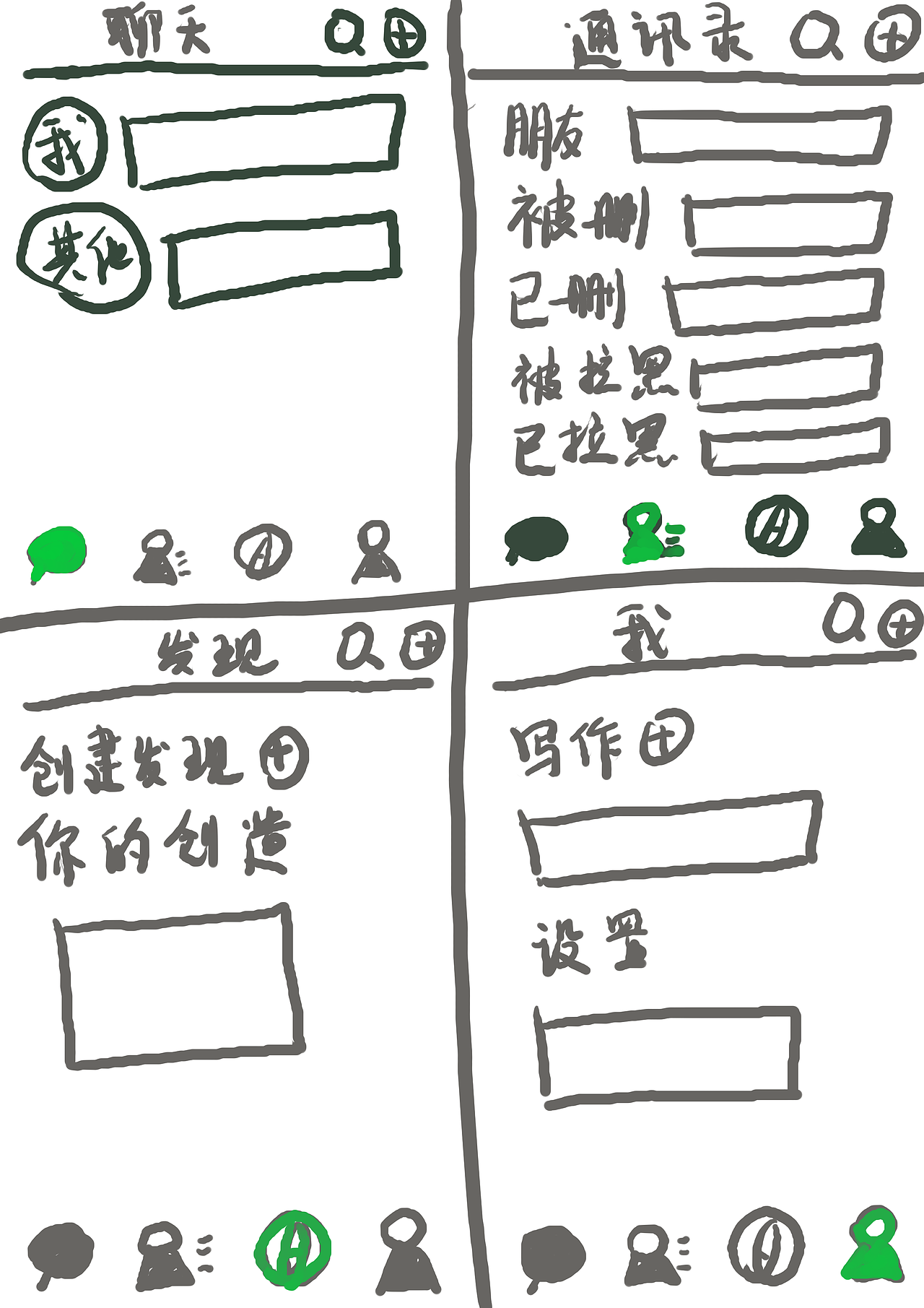 我理想的APP設(shè)計(jì)-微信（圖ZMzQyMzEwMDc2） - 藝術(shù)插畫(huà) - 站酷設(shè)計(jì)師幾何有過(guò)原創(chuàng)素材 - 站酷ZCOOL