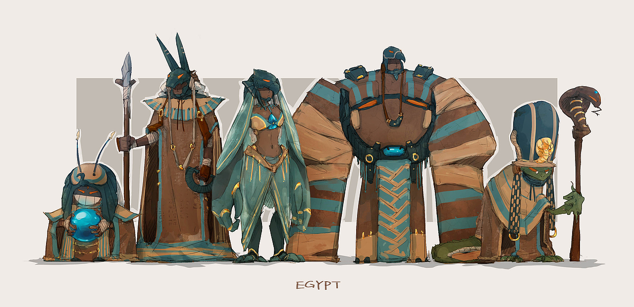 埃及文明-角色设定（图ZMTIzMDY0NDY4） - 概念设定 - 站酷设计师BIIIIN原创素材 - 站酷ZCOOL