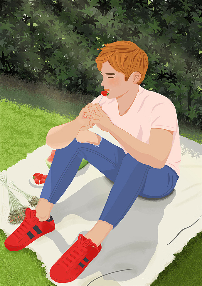 人物插画-love someone