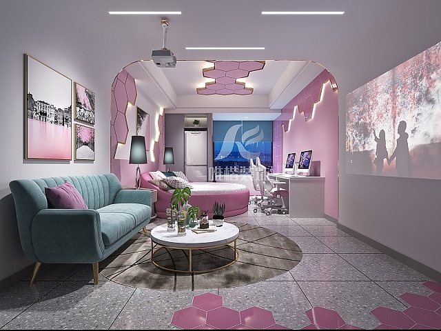 电竞民宿双人间设计效果图展示