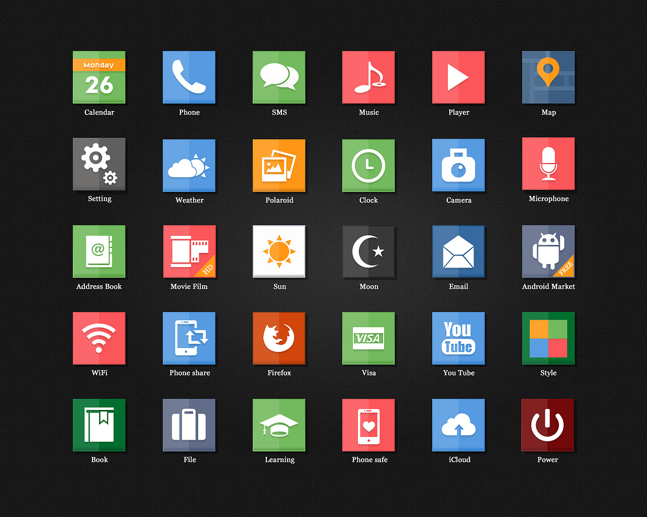 原创作品:2013年iphone图标第一季(metro篇)|ui|图标|减肥的熊猫