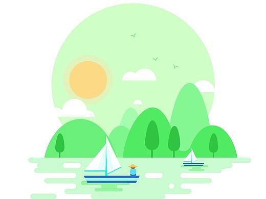 扁平风景插画