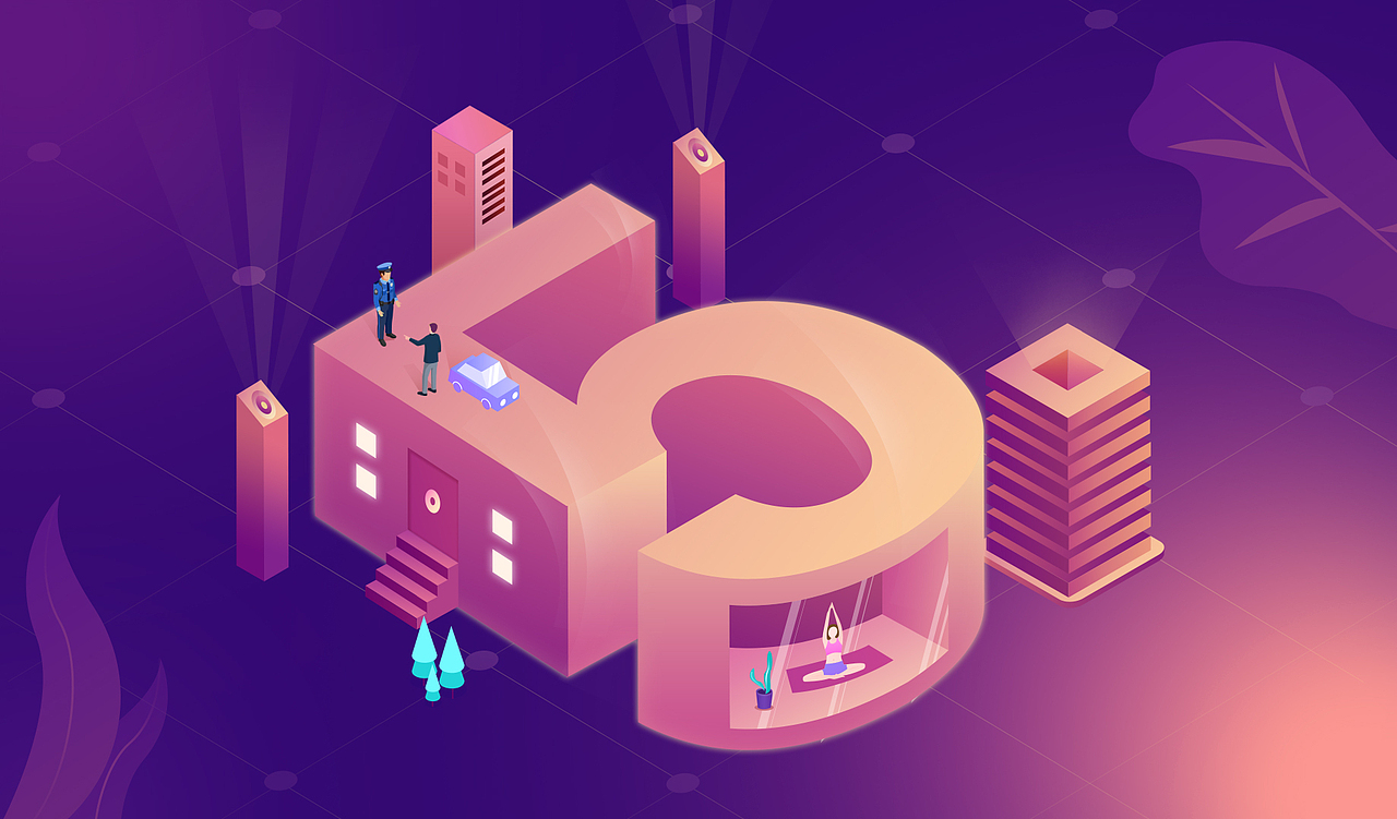 2.5d数字场景插画