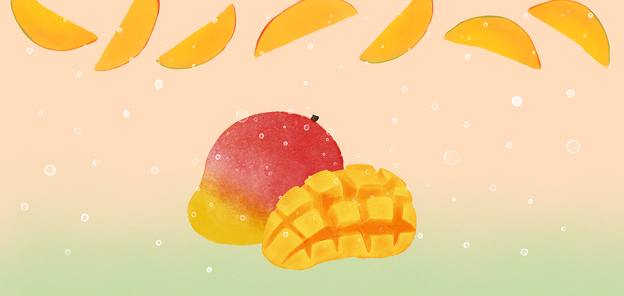 气泡水包装插画 来一点甜甜的果味汽水吧