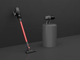 無線吸塵器渲染