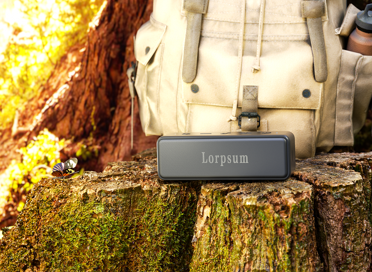 户外智能小音箱产品场景渲染