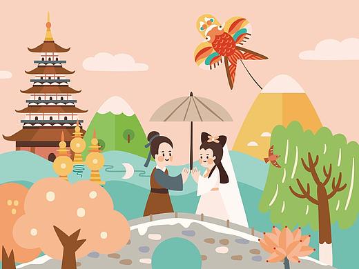 【商业插画】杭州文博会纪念版西湖十景台历
