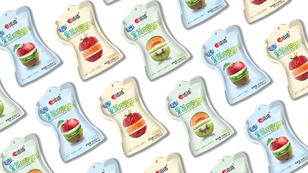 上市的包装设计系列——洽洽果蔬挤食果冻