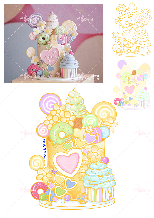 食物插画（图ZMzIwNjI5ODY4） - 儿童插画 - 站酷设计师莫西moxii原创素材 - 站酷ZCOOL