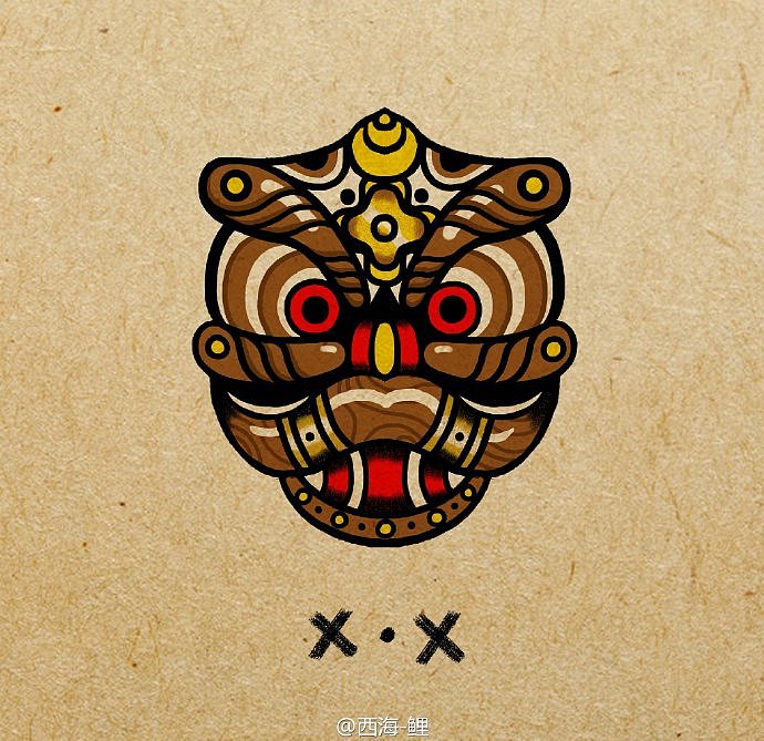 醒狮原创纹身手稿请勿盗图