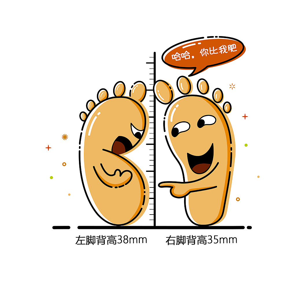 脚型数据报告卡通形象（图ZOTM0Njg1MTI=） - 艺术插画 - 站酷设计师疯狂打码中原创素材 - 站酷ZCOOL