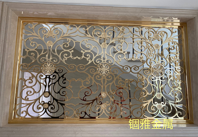时尚装饰青古铜拉丝铝板雕刻屏风隔断