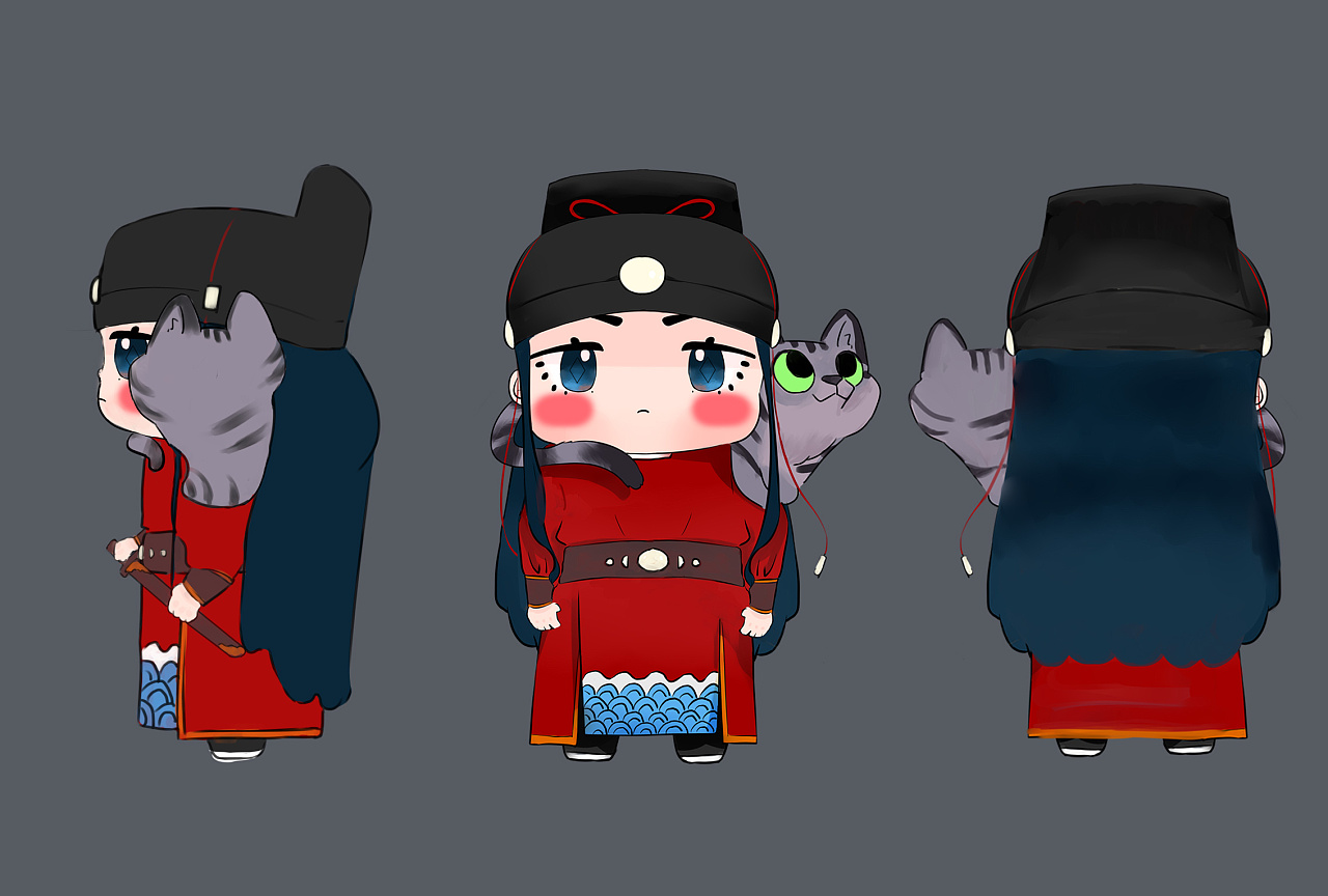 展昭q版人物手办制作