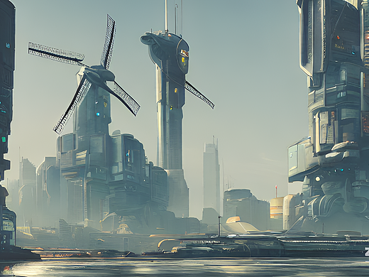 #AI创作实验室#飞船,风车